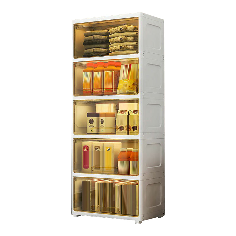 Contemporary Wardrobe Armoire with Legs Plastic Non-Hanging Armoire