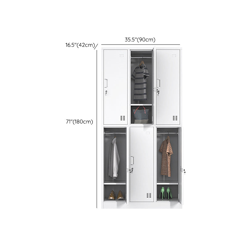 White Steel Cabinet with Hinged Doors Modern Storage Cabinet
