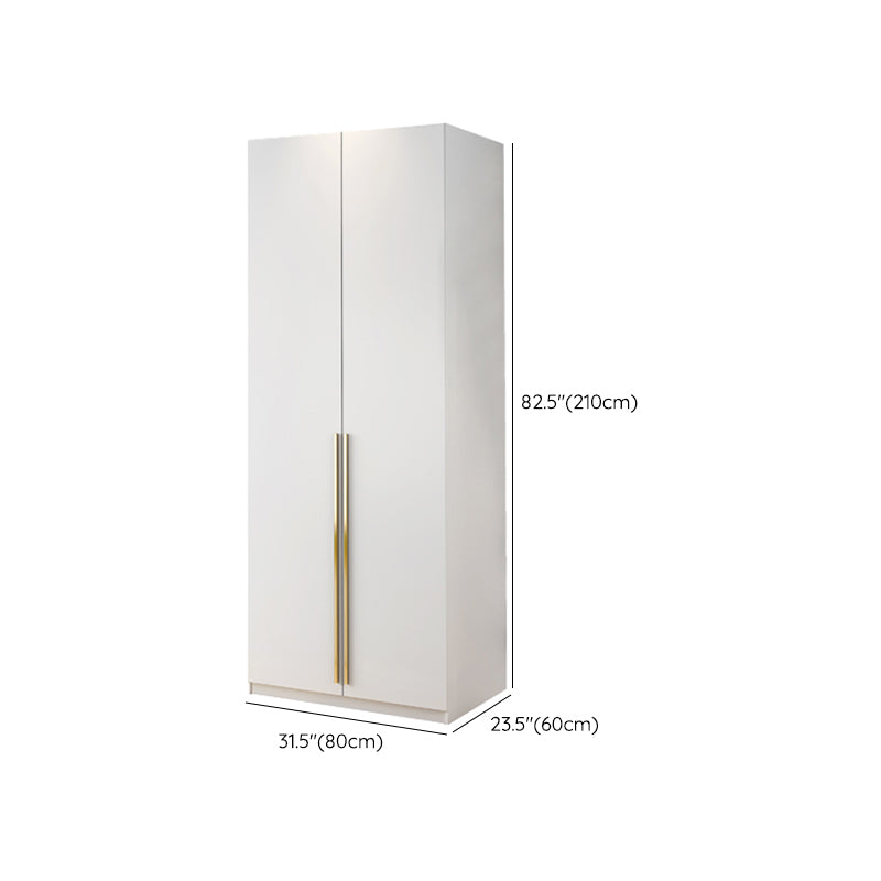 White Engineered Wood Wardrobe Modern Style Cabinet with Drawer