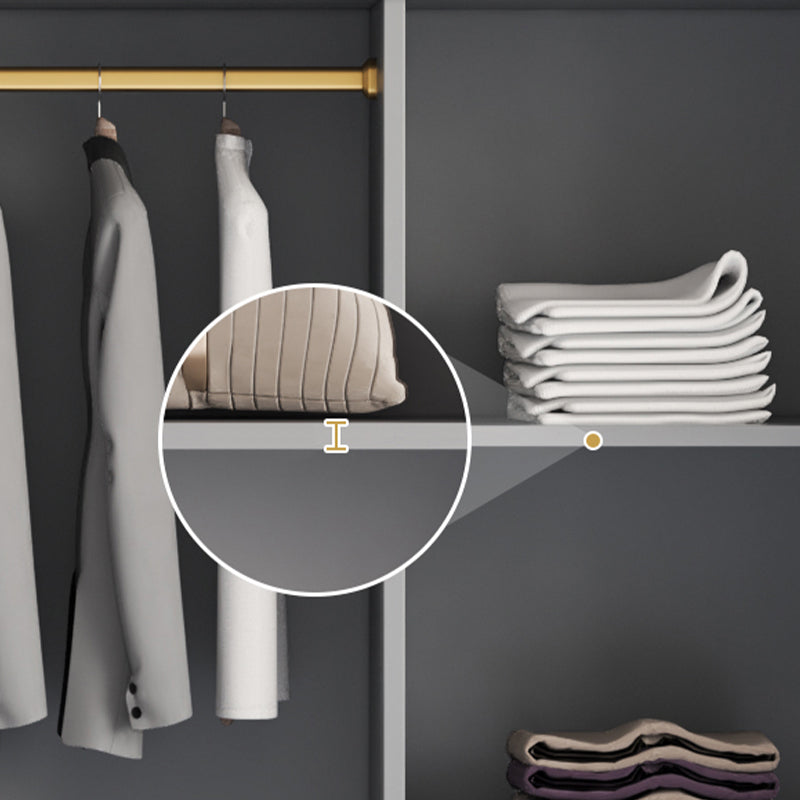 High Gloss Grey Storage Cabinet Modern Cabinet with Hinged Doors