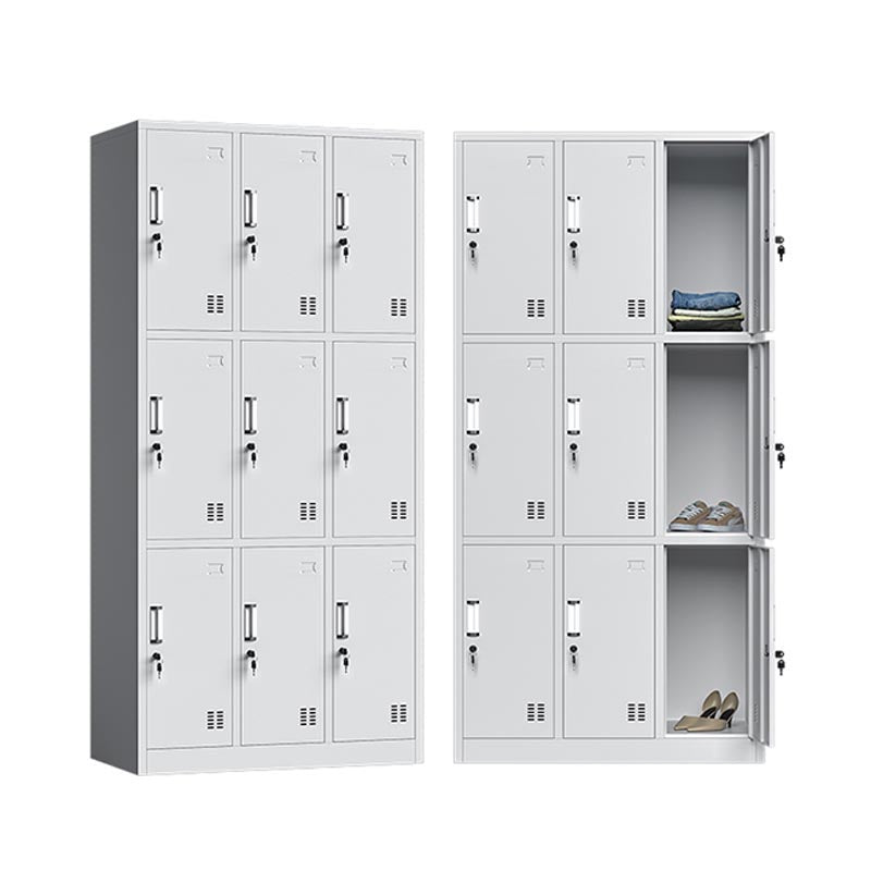 Metal Contemporary Storage Cabinet White Hinged Door Cabinet