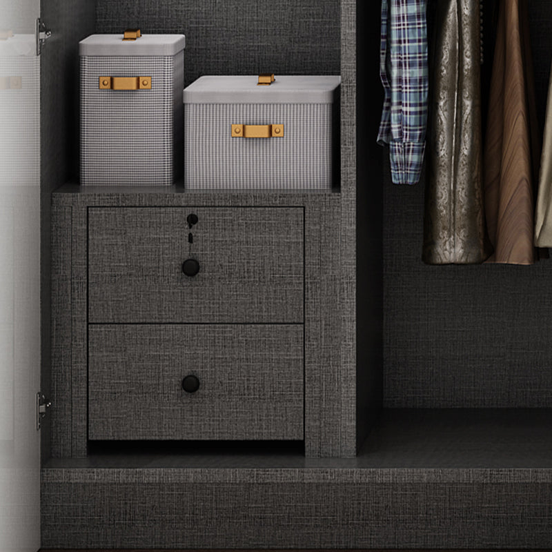 High Gloss White Modern Wardrobe Engineered Wood Storage Cabinet for Home