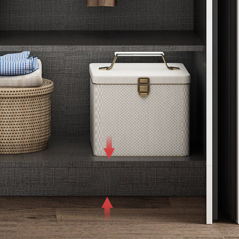 High Gloss White Modern Wardrobe Engineered Wood Storage Cabinet for Home