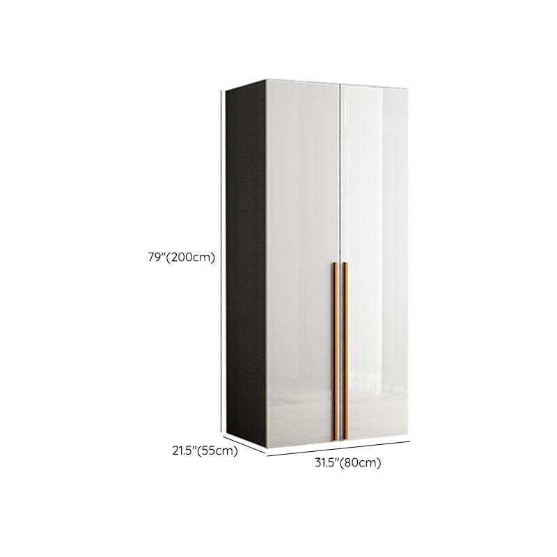 High Gloss White Modern Wardrobe Engineered Wood Storage Cabinet for Home