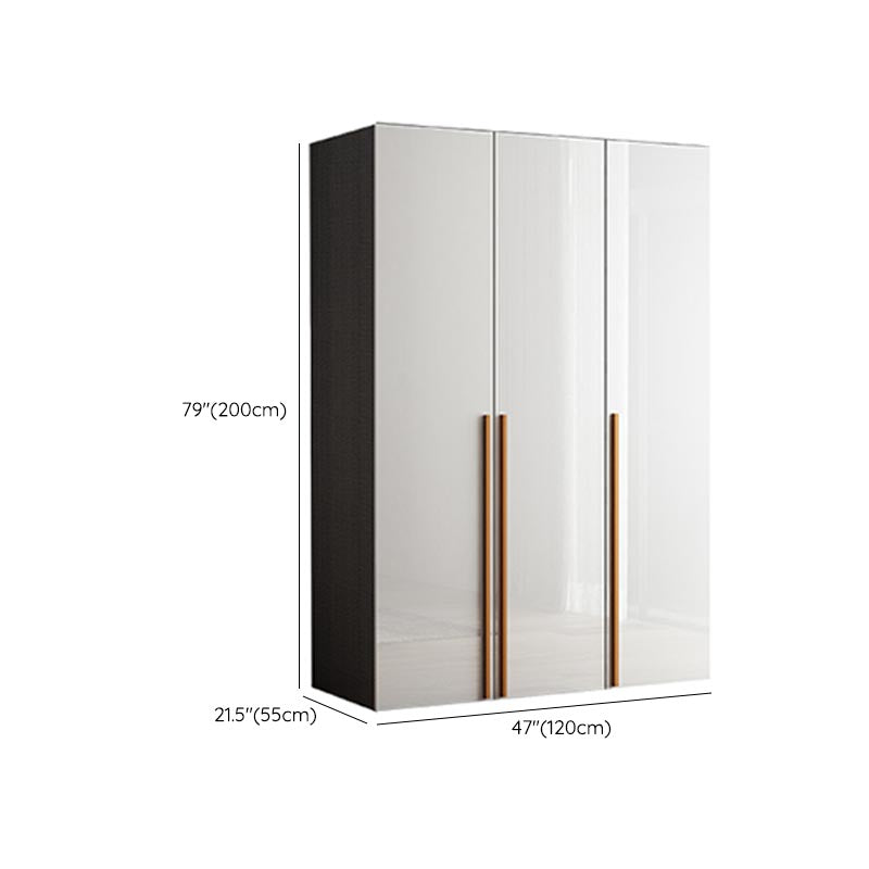 High Gloss White Modern Wardrobe Engineered Wood Storage Cabinet for Home