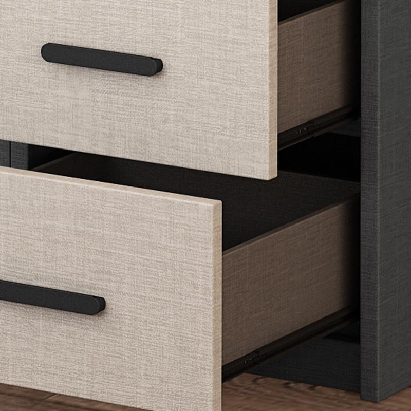 Modern Style Hinged Door Wardrobe for Bedroom Grey Cabinet with Glass Doors