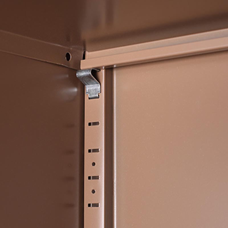 Modern Hinged Door Wardrobe with Garment Rod Metal Cabinet for Home