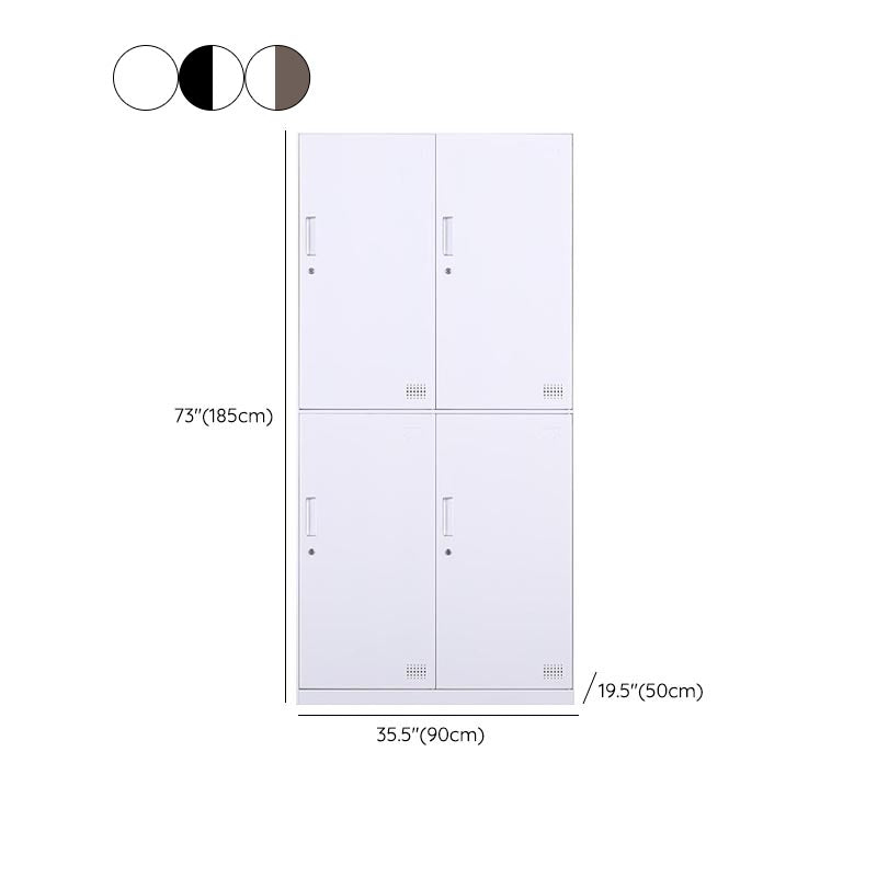 Modern Hinged Door Wardrobe with Garment Rod Metal Cabinet for Home