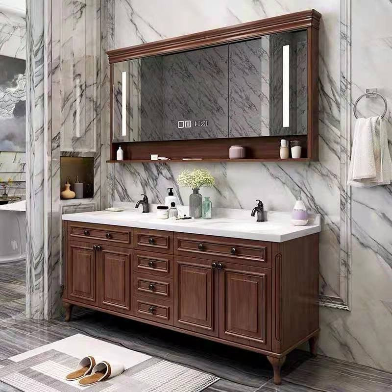 Traditional Bathroom Vanity Set Wood Mirror and Faucet Included Freestanding Bath Vanity