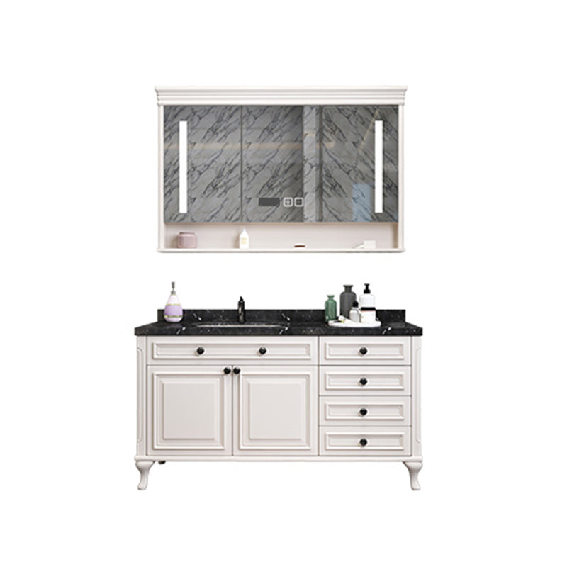 Traditional Bathroom Vanity Set Wood Mirror and Faucet Included Freestanding Bath Vanity