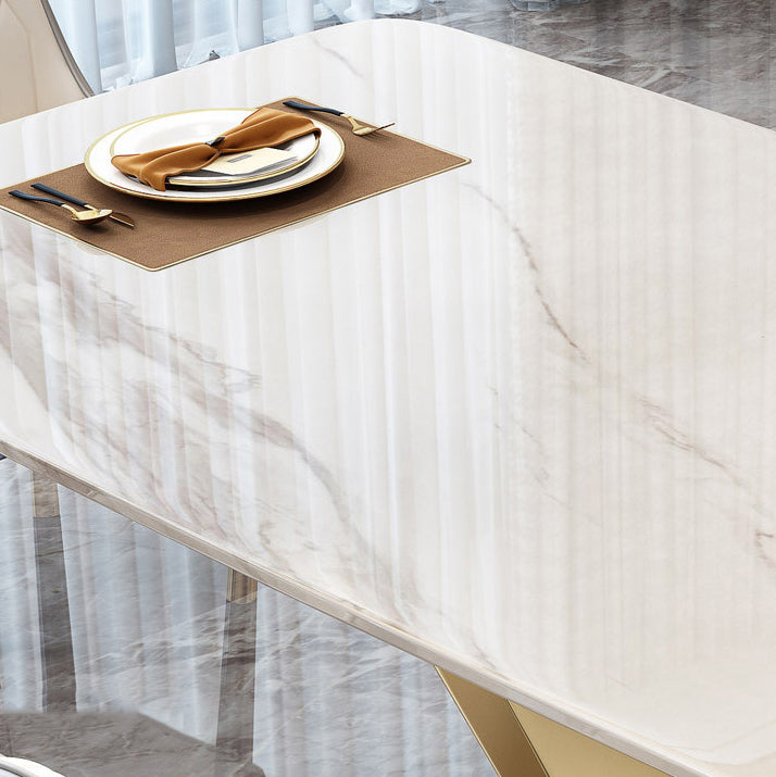 Polished Finish Dining Table Set 1/2/5/7 Pieces Metal Dinette Set for Home