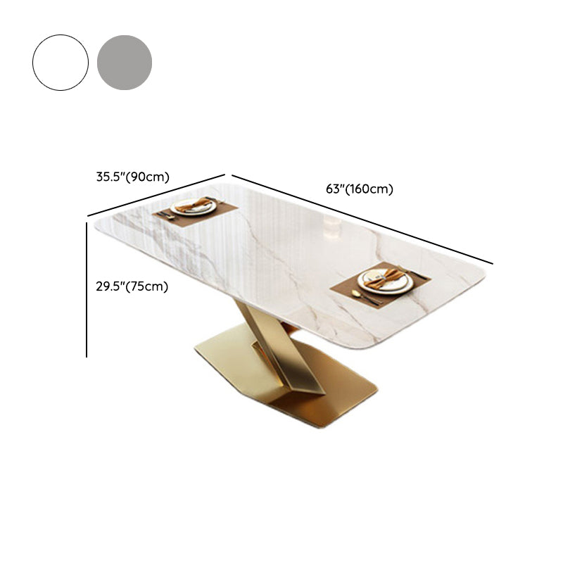 Polished Finish Dining Table Set 1/2/5/7 Pieces Metal Dinette Set for Home