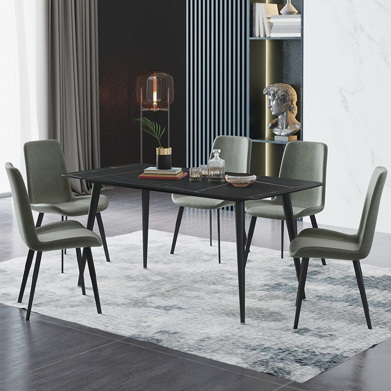 Modern Dining Table with Solid Back Chairs 1/4/6/7 Pieces Dinette Set