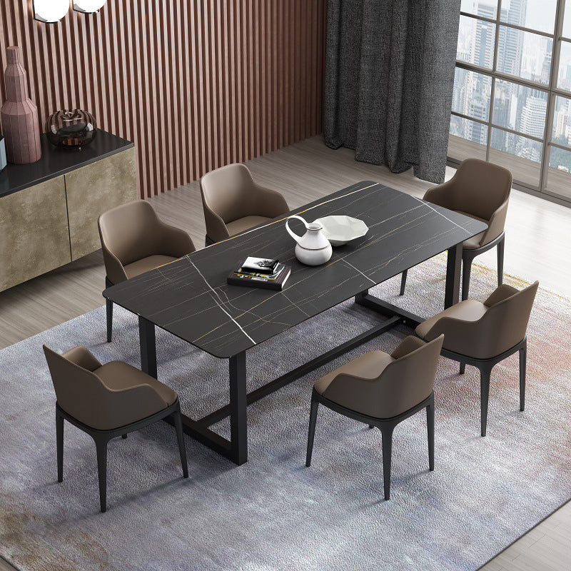 Contemporary Rectangular Dining Table Set 1/2/5/7 Pieces Dinette Set for Home