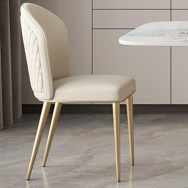 Glam Dinette Set with Faux Leather Chairs 1/2/5/6/7 Pieces Glossy White Dining Table Set