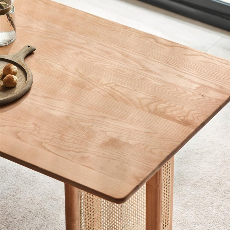 Modern Dining Set 1/2/4 Pcs Natural Solid Wood Dining Table and Chairs