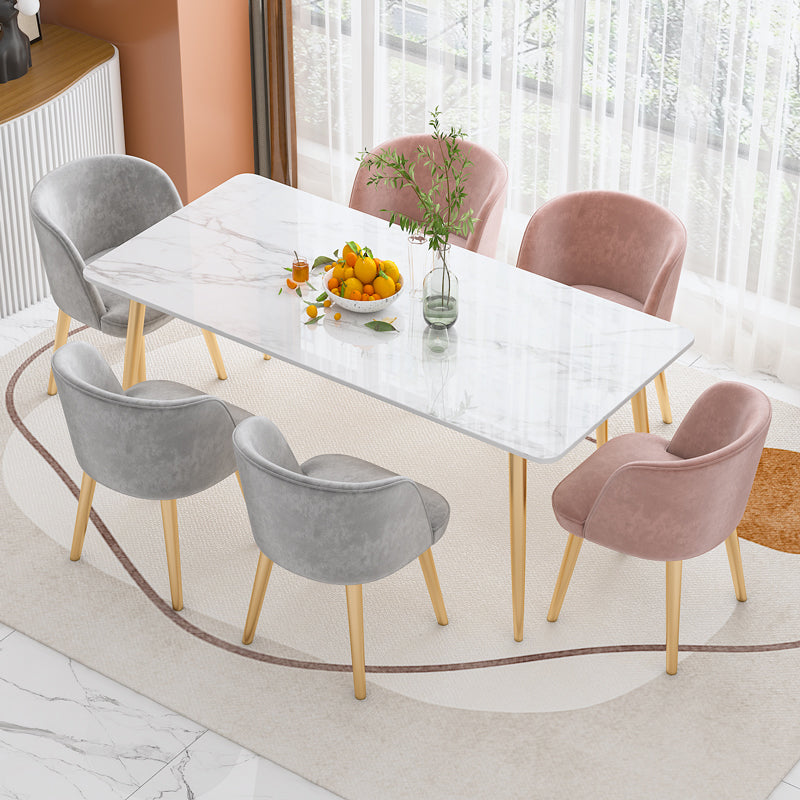 Glam Dining Room Set 1/4/5/7 Pcs Rectangle Dining Table with Upholstered Chairs