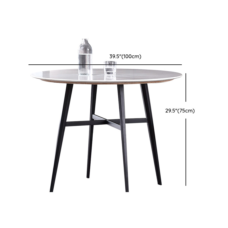 Modern Round Stone Dining Set 1/2/3/4 Pieces Dining Table Set with Padded Chairs