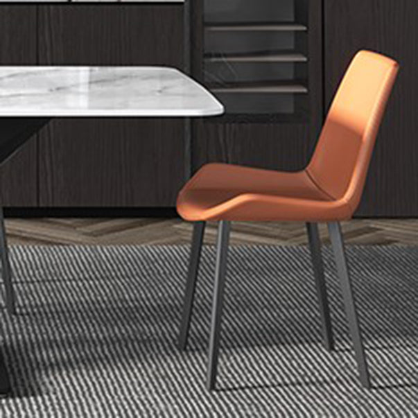 Contemporary Dining Set 1/4/5/7 Pcs Black Sintered Stone Dining Table and Armless Chairs