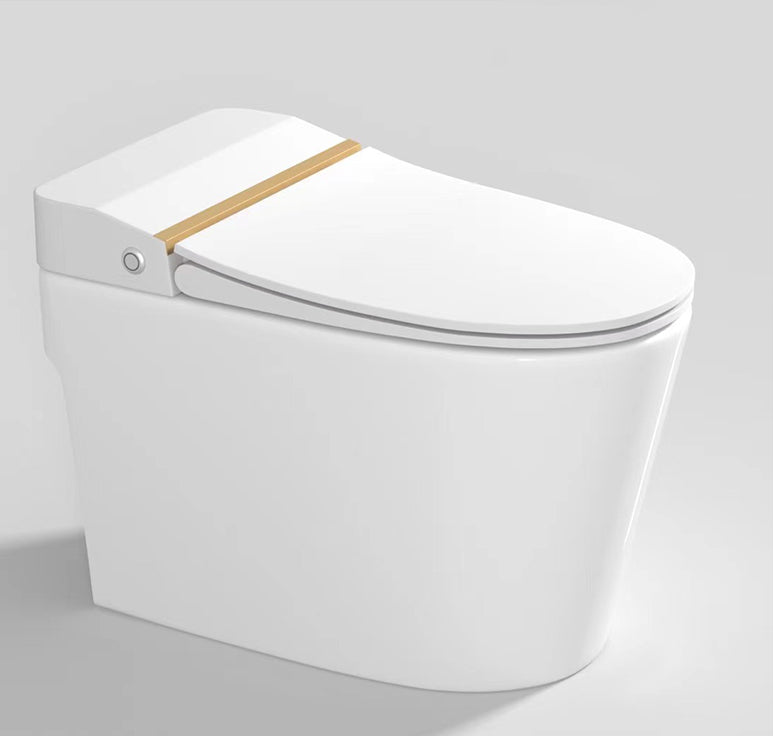 Modern Floor Mount Toilet Bowl Siphon Jet Skirted Toilet with Seat for Bathroom