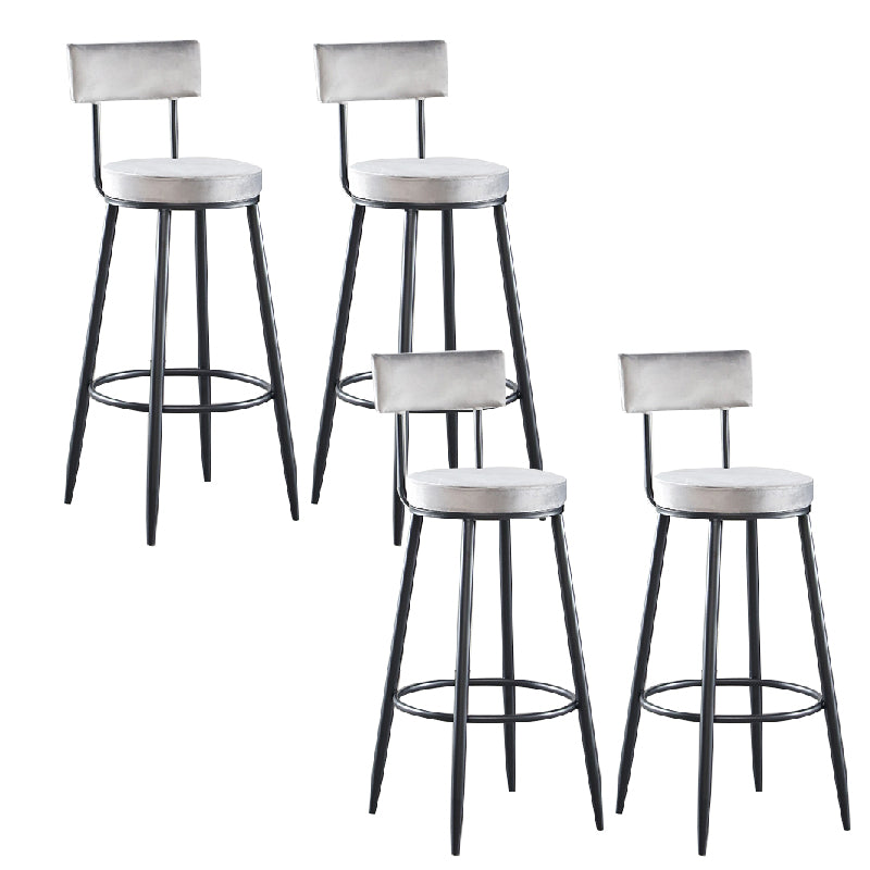 Modern Upholstered Counter Stool Bar-height Low Back Bar Stool with Metal Base