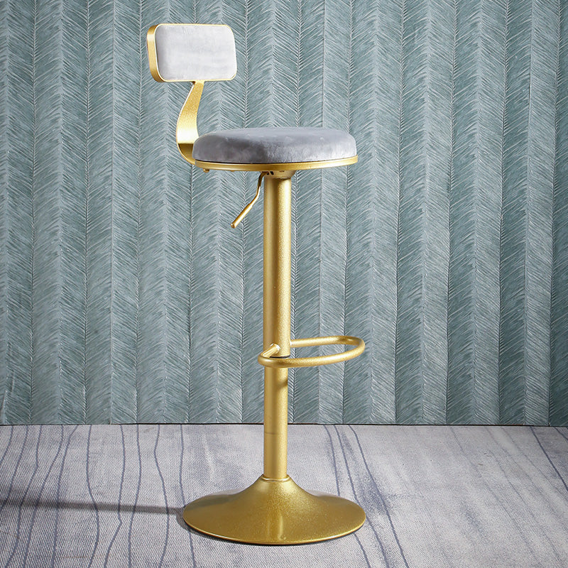 Glam Style Upholstered Counter Stool Armless Adjustable Height Bar Stool