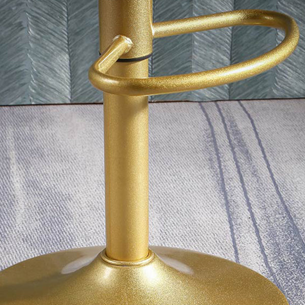 Glam Style Upholstered Counter Stool Armless Adjustable Height Bar Stool