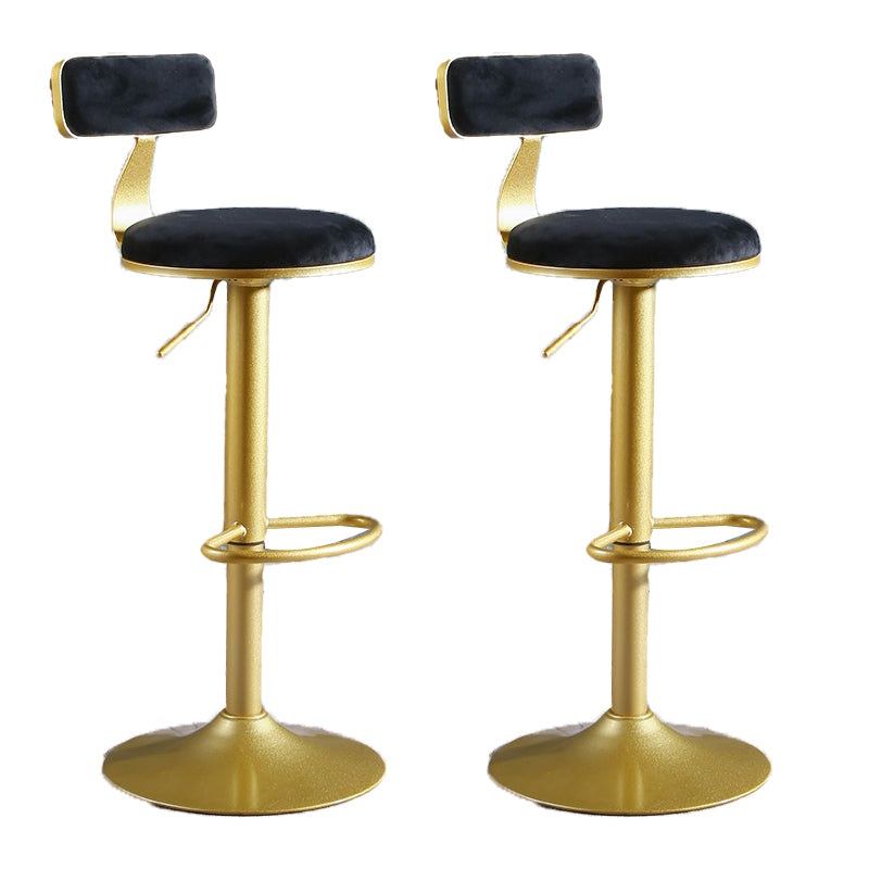 Glam Style Upholstered Counter Stool Armless Adjustable Height Bar Stool