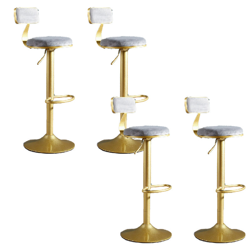 Glam Style Upholstered Counter Stool Armless Adjustable Height Bar Stool
