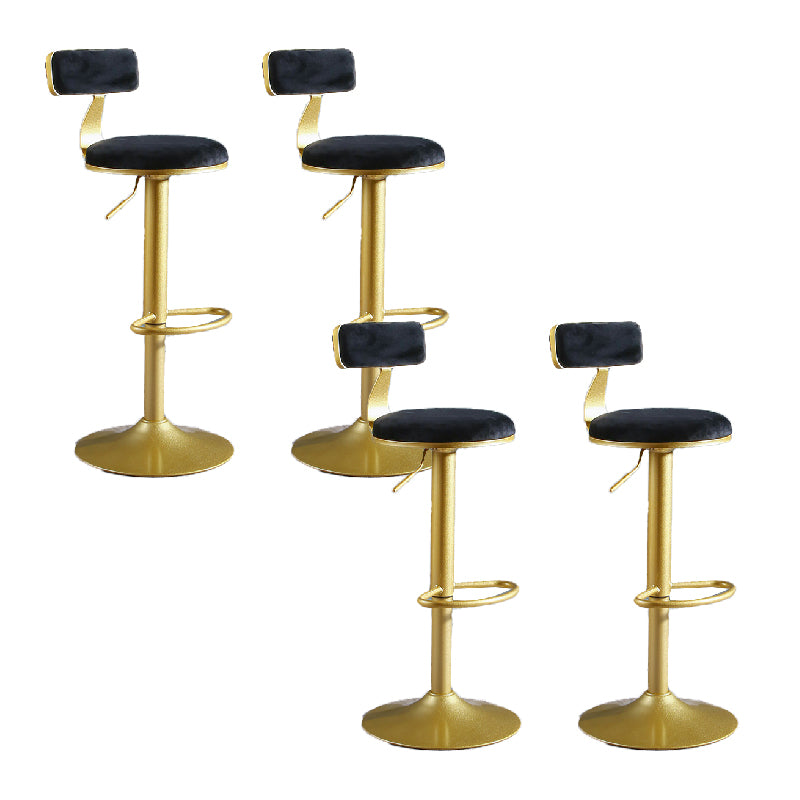 Glam Style Upholstered Counter Stool Armless Adjustable Height Bar Stool