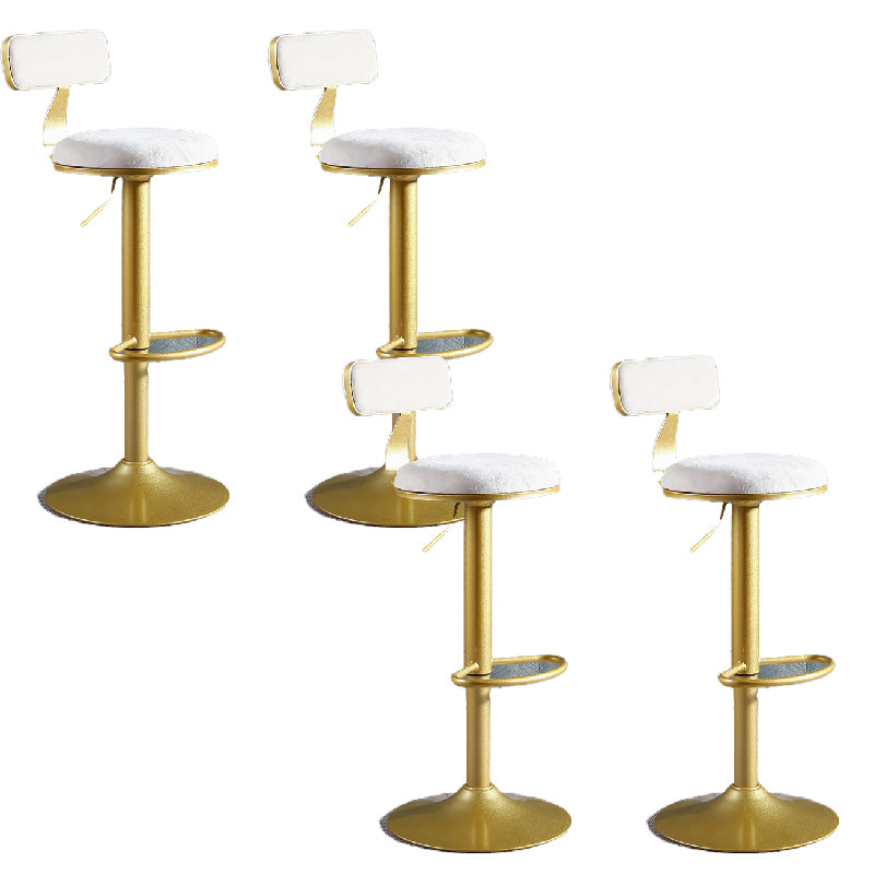 Glam Style Upholstered Counter Stool Armless Adjustable Height Bar Stool