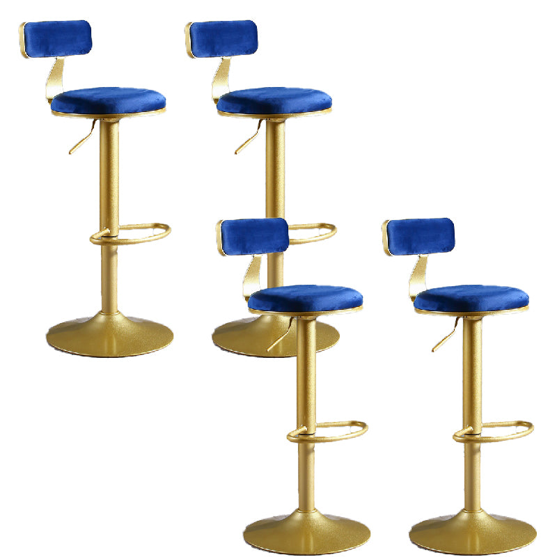 Glam Style Upholstered Counter Stool Armless Adjustable Height Bar Stool