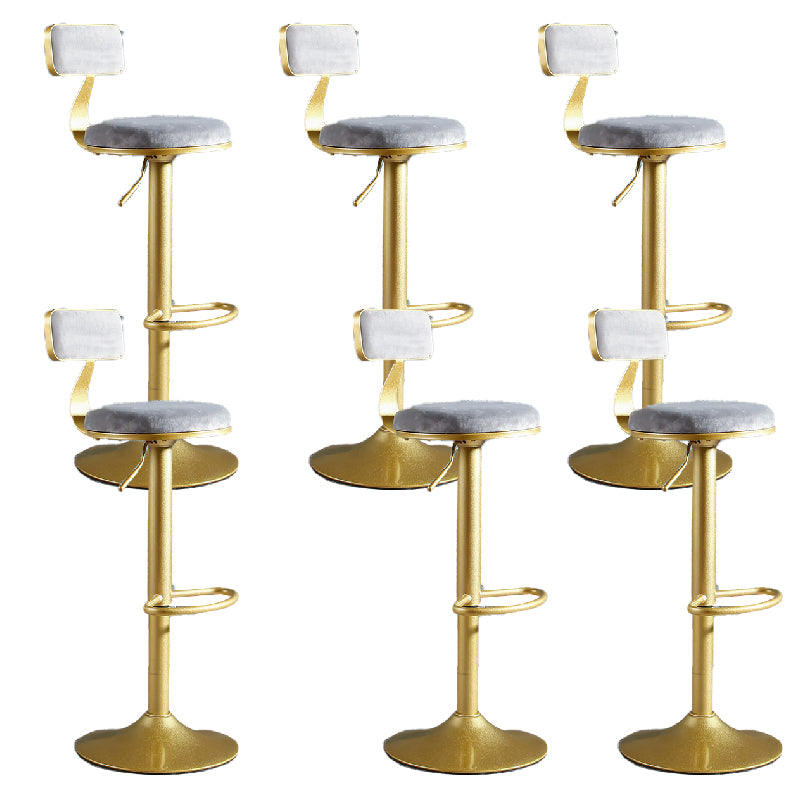 Glam Style Upholstered Counter Stool Armless Adjustable Height Bar Stool