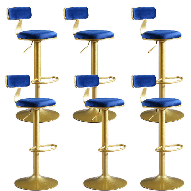 Glam Style Upholstered Counter Stool Armless Adjustable Height Bar Stool