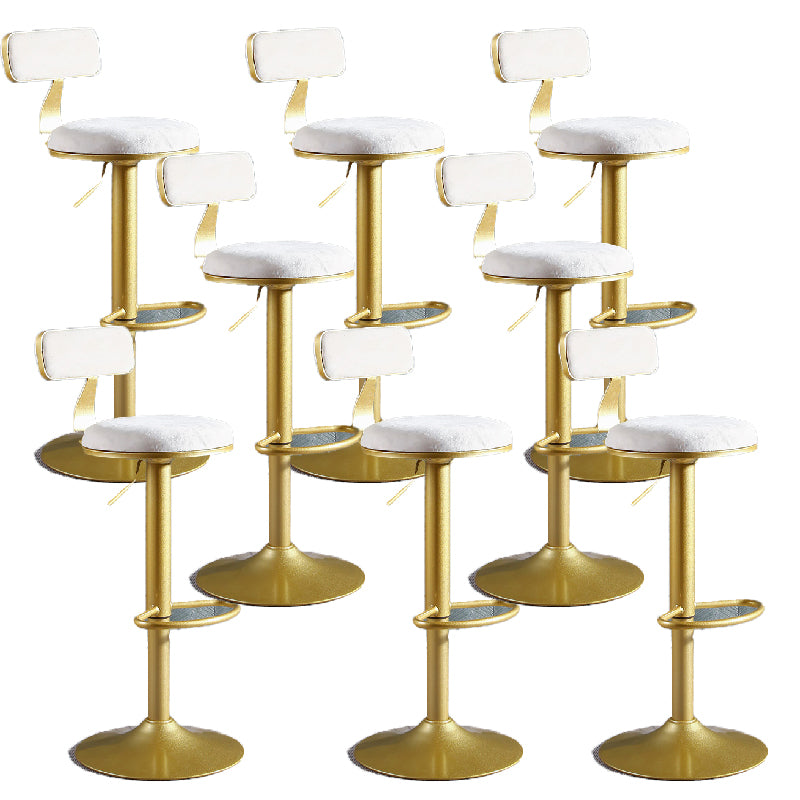 Glam Style Upholstered Counter Stool Armless Adjustable Height Bar Stool