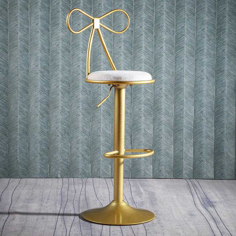 Glam Style Armless Counter Stool Upholstered Adjustable Height Bar Stool