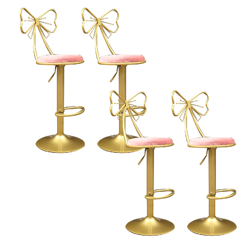 Glam Style Armless Counter Stool Upholstered Adjustable Height Bar Stool