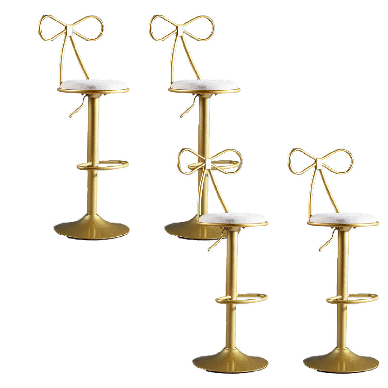 Glam Style Armless Counter Stool Upholstered Adjustable Height Bar Stool