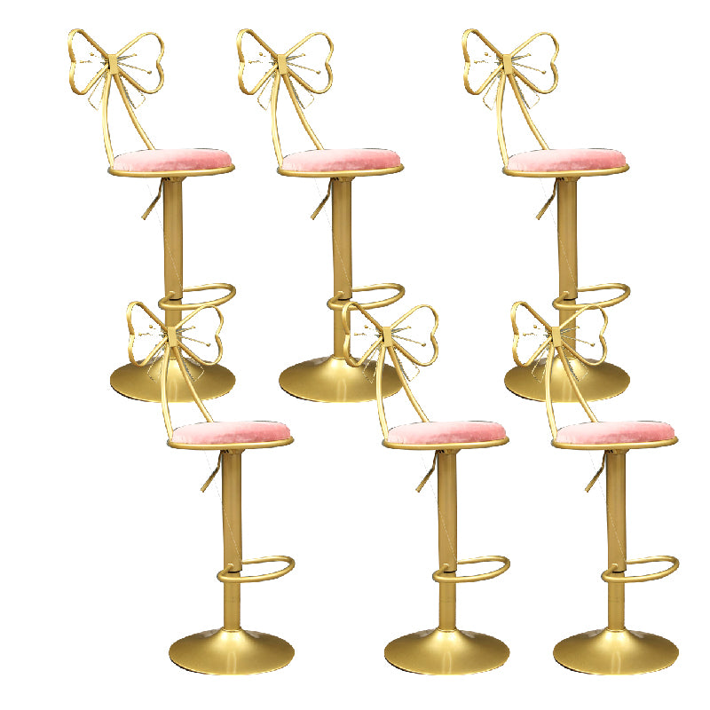 Glam Style Armless Counter Stool Upholstered Adjustable Height Bar Stool