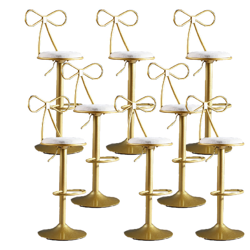 Glam Style Armless Counter Stool Upholstered Adjustable Height Bar Stool