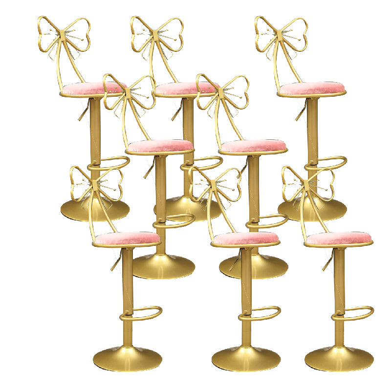 Glam Style Armless Counter Stool Upholstered Adjustable Height Bar Stool