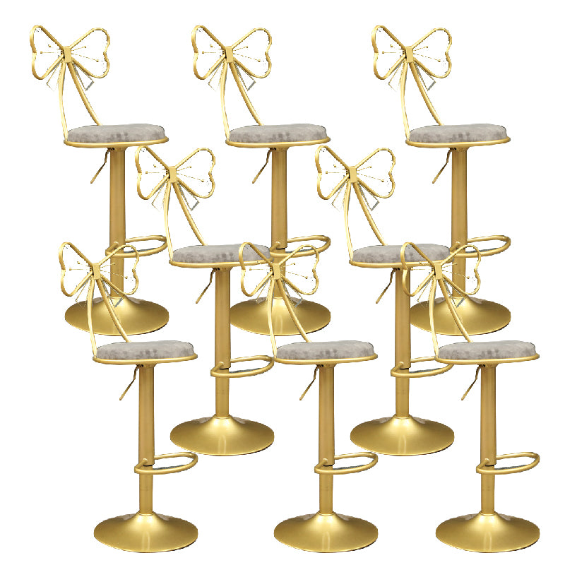 Glam Style Armless Counter Stool Upholstered Adjustable Height Bar Stool