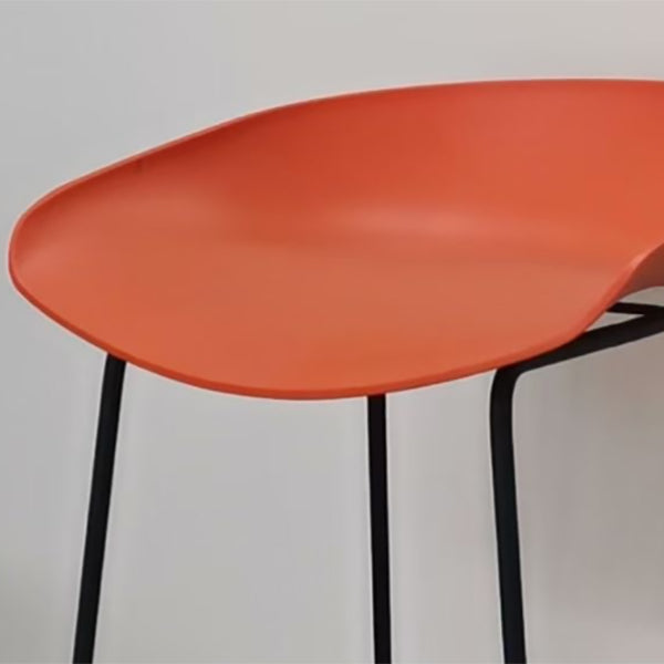 Nordic Armless Counter Stool with 4 Legs Metal Bar Stool for Indoor