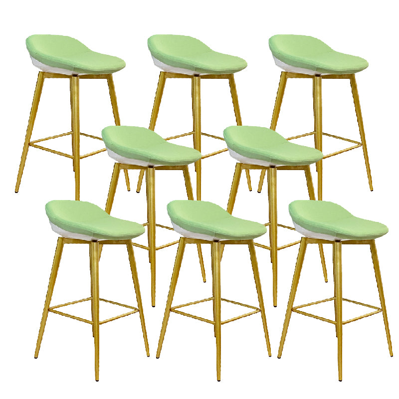 Nordic Armless Counter Stool with 4 Legs Metal Bar Stool for Indoor