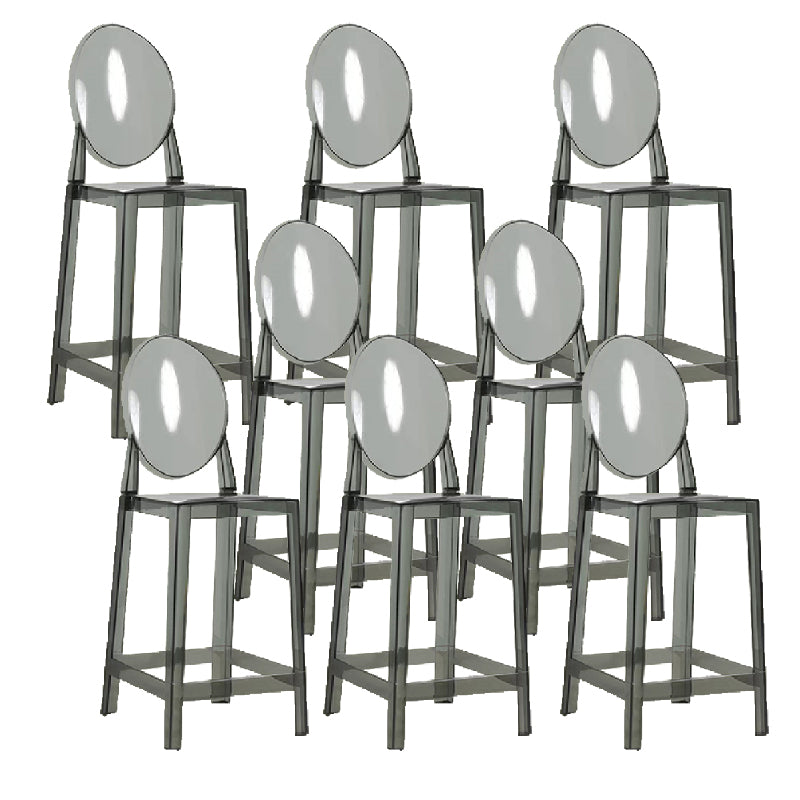 Industrial Backrest Armless Counter High Stool Plastic Bar Stool with 4 Legs