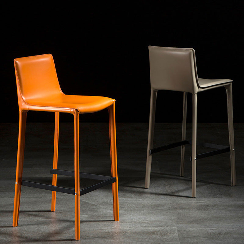 Contemporary Metal Counter Height Stools Low Back Stool for Bar