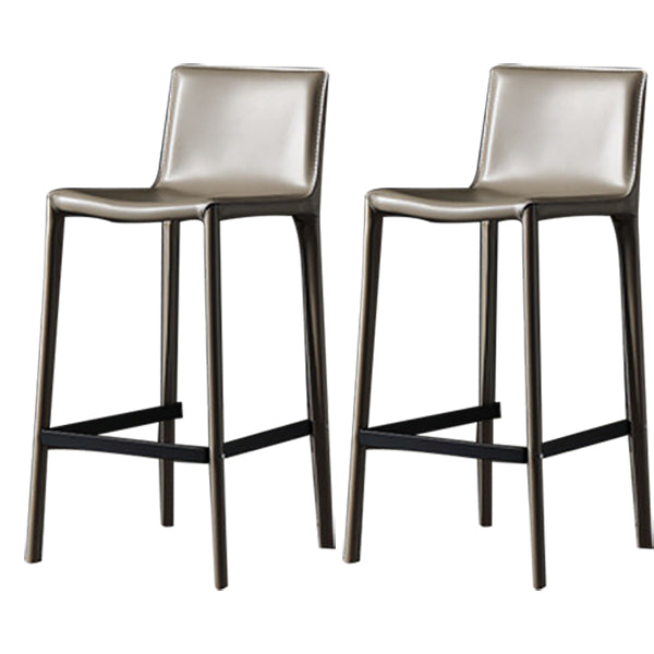 Contemporary Metal Counter Height Stools Low Back Stool for Bar