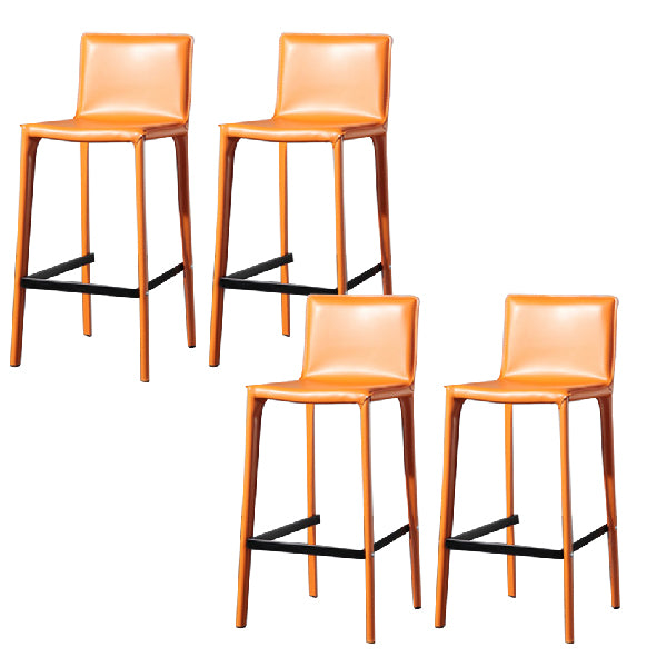 Contemporary Metal Counter Height Stools Low Back Stool for Bar