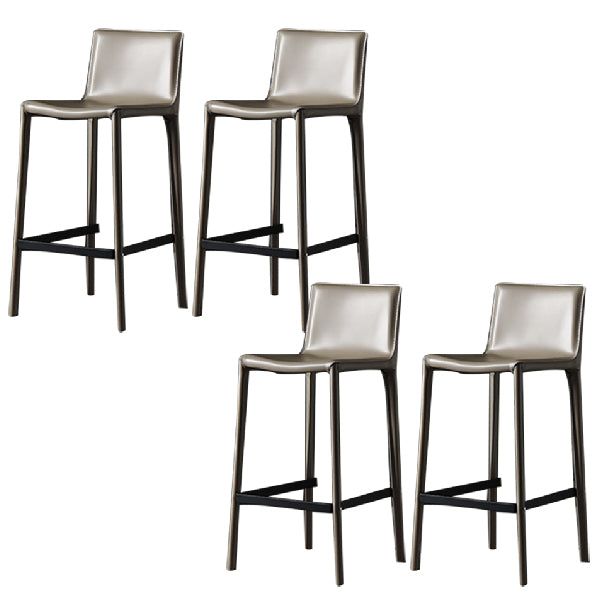 Contemporary Metal Counter Height Stools Low Back Stool for Bar