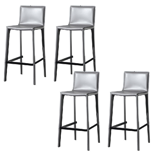 Contemporary Metal Counter Height Stools Low Back Stool for Bar